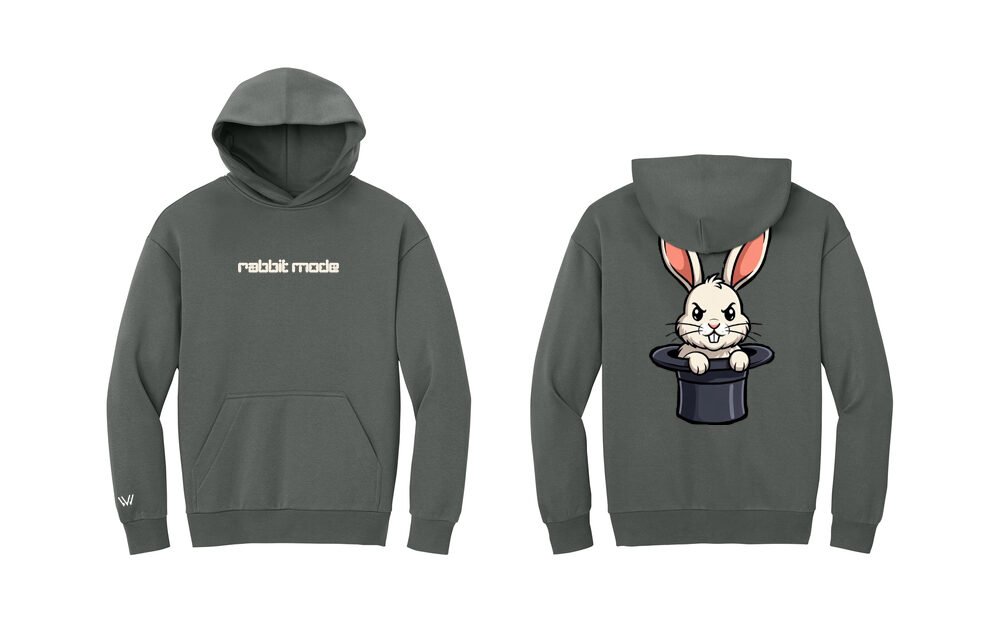 Rabbit Mode Grey Hoodie - Image 3